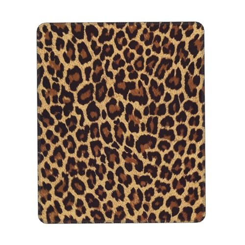 Cooles Leoparden-Mauspad, Komfort-Mauspad mit rutschfester Gummiunterseite, Laptop, waschbares, kabelloses Mauspad, Verriegelungskante, Mauspad für Gaming und Arbeit, 20 x 24 cm von IguaTu