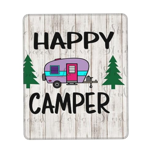 Happy Camper Mauspad, Komfort-Mauspad mit rutschfester Gummiunterseite, Laptop, waschbares, kabelloses Mauspad, Verriegelungskante, Mauspad für Gaming und Arbeit, 17,8 x 21,8 cm von IguaTu