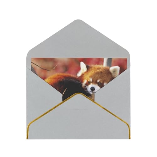 Red Panda Phnom Penh Pearl Paper Greeting Card - Luxury Holiday, Birthday, Wedding Invitation Card With Matching Envelope - Elegant Foldable Design For All Occasions von IguaTu