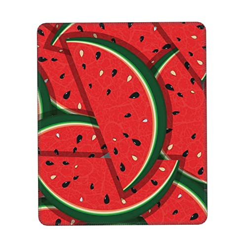 Rotes Wassermelonen-Mauspad, Komfort-Mauspad mit rutschfester Gummiunterseite, Laptop, waschbares, kabelloses Mauspad, Verriegelungskante, Mauspad für Gaming und Arbeit, 20 x 24 cm von IguaTu