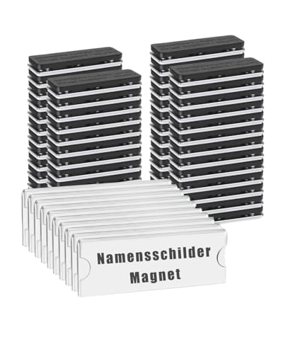 10 Stück Magnet Namensschilder, Transparent 75 * 32mm Namensschilder für Kleidung (Schwarz) von IheDovb