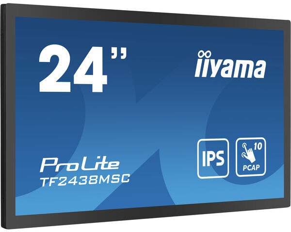 Iiyama TF2438MSC MTOUCH Display IPS  54.5cm (21.5'') - 1920x1080 - DP/HDMI/USB/PCAP - Flachbildschirm (TFT/LCD) - IPS - schwarz [Energieklasse E] (TF2438MSC-B1) von Iiyama