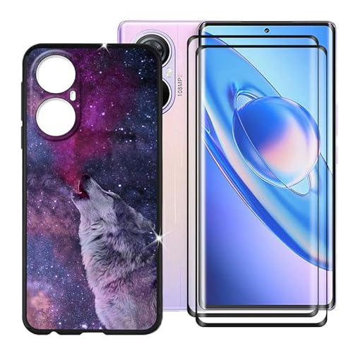 Ikiiqii Hülle für Blackview A200 Pro (6.67") Schutzhülle Black Bumper Cover Sanft Silikon TPU Schale Case Handyhülle + [2 Sätze] Gehärtetes Glass schutzfolie - Entspannt von Ikiiqii