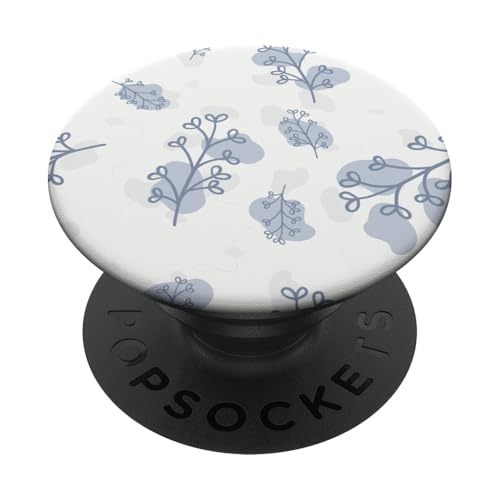 Minimalistische Zweige in Blau: Ruhe und Natur PopSockets Klebender PopGrip von Ikota Design