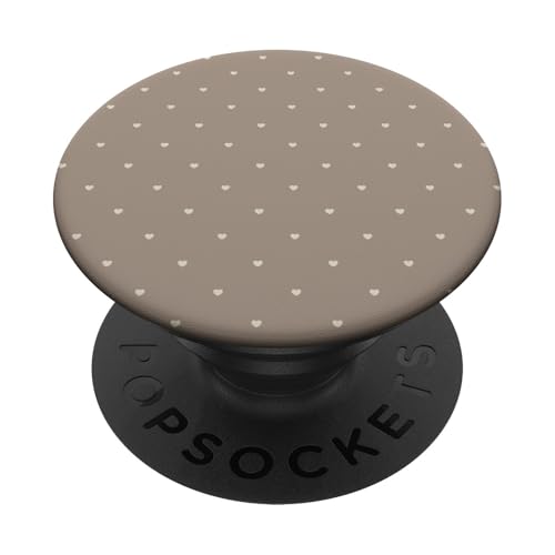 Minimalistisches Herzmuster in Hellbraun PopSockets Klebender PopGrip von Ikota Design