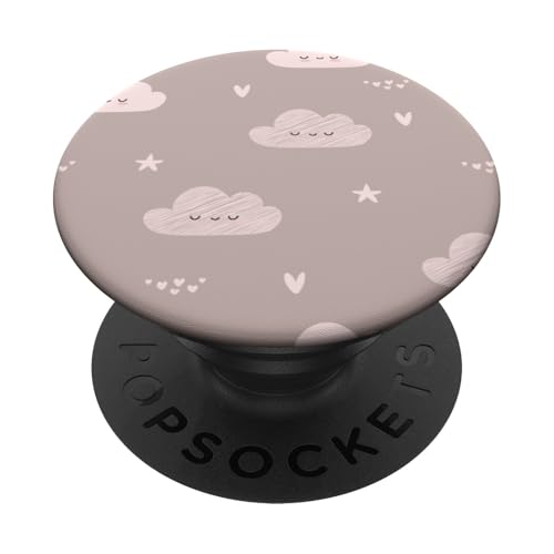 Traumhaftes Wolkenmuster in neutralen Tönen PopSockets Klebender PopGrip von Ikota Design