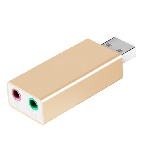 Illkjasfc USB-Soundkarte mit Kopfhörer- und Mikrofon-Adapter, einfach zu transportieren, Audio-Konverter, Metallgehäuse von Illkjasfc