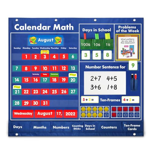 Kalender, Mathematik, Taschendiagramm, Klassenzimmer, Lehrmaterialien für Vorschulkindergarten von Illkjasfc