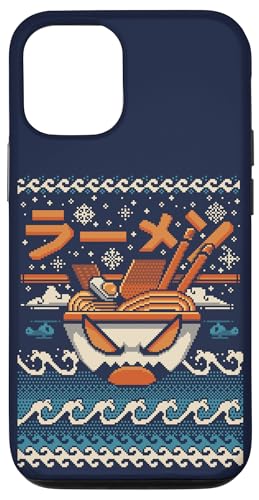 Hülle für iPhone 12/12 Pro Great Ramen Off Kanagawa Pixel Art Weihnachtspullover von Ilustrata Official