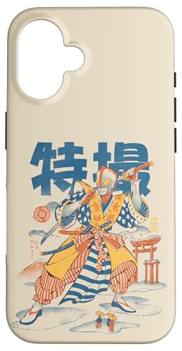 Hülle für iPhone 16 Tokusatsu Samurai Edo Lustiges Retro-Poster Japanischer Krieger von Ilustrata Official