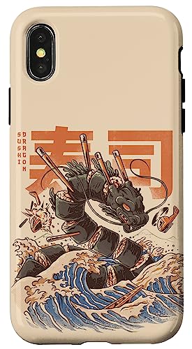 Hülle für iPhone X/XS Great Sushi Dragon Japanisches Essen Kawaii Dragon Anime von Ilustrata Official