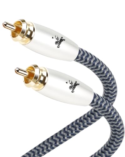 Impeto 1m Subwoofer Kabel, 6N OFC Cinch RCA Digitales Koaxialkabel - Vergoldete Stecker - Cinch Kabel für CD, Verstärker, Stereoanlage, HiFi-Anlage von Impeto