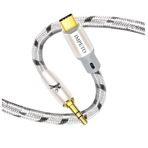 Impeto USB C auf Aux Kabel 0.5M, USB Typ C zu Klinke Kabel 3.5mm Audio Aux Kabel, Dauerhaft für iPhone 15 Pro Max, iPad Pro, Pixel, Huawei P40, P50,P60 Auto-Lautsprecher - 0.5 Meter von Impeto