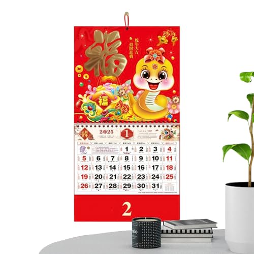 Imtrub Chinesischer Kalender – dekorativer Wandkalender im chinesischen Stil – Frühlingsfestbedarf, das Jahr der Schlangendekoration, Organisations- und Planungskalender für Büros und Häuser von Imtrub