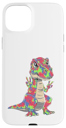 Hülle für iPhone 15 Plus Batik-Peace-Zeichen, Hippie, gefüllt, T Rex Trex Stuffy Dinosaurier von In Dominus Rex Jumbo Trex Scorpius Rex T Rex Skull