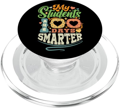 100 Tage Schule Lehrer Schüler 100. Tag Smarter Retro PopSockets PopGrip für MagSafe von InGENIUS 100 Days of School T-Shirts & Geschenke