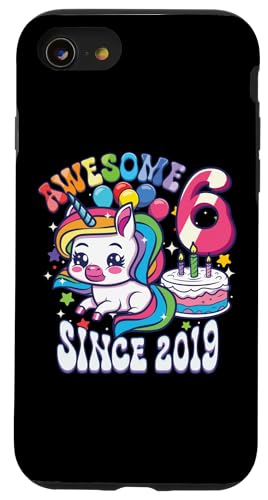 6. Geburtstag Einhorn Awesome seit 2019 6 Jahre alt Geschenk Hülle für iPhone SE (2020) / 7 / 8 von InGENIUS Einhorn Geburtstag Shirts & Geschenke