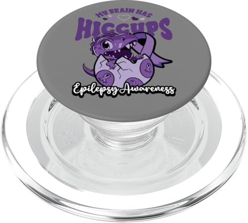 Epilepsie-Bewusstsein Mein Gehirn hat Schluckauf Lila PopSockets PopGrip für MagSafe von InGENIUS Epilepsie Support Shirts & Geschenke