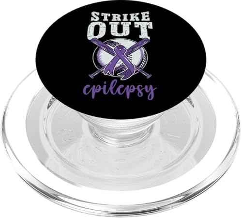 Epilepsie-Bewusstsein Strike Out Baseball Lila Schleife PopSockets PopGrip für MagSafe von InGENIUS Epilepsie Support Shirts & Geschenke