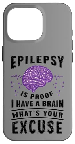 Hülle für iPhone 16 Pro Epilepsie Awareness Proof I Have A Brain Purple Warrior von InGENIUS Epilepsie Support Shirts & Geschenke