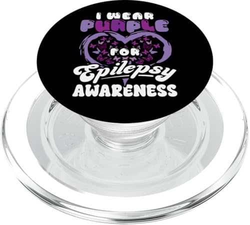 Wear Purple Epilepsy Awareness Support Squad Butterfly Heart PopSockets PopGrip für MagSafe von InGENIUS Epilepsie Support Shirts & Geschenke