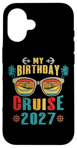 Geburtstag Cruise Squad 2027 Familienurlaub Matching Retro Hülle für iPhone 16 von InGENIUS Geburtstags-Kreuzfahrt Passende Hemden