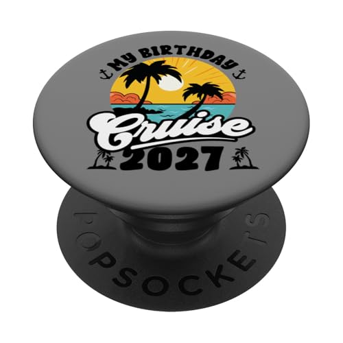 Geburtstag Cruise Squad 2027 Familienurlaub Matching Retro PopSockets Klebender PopGrip von InGENIUS Geburtstags-Kreuzfahrt Passende Hemden