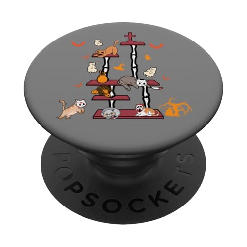 Horrorfilm Katze spielt auf Baum Halloween Katzenliebhaber PopSockets mit austauschbarem PopGrip von InGENIUS Halloween Shirts & Geschenke