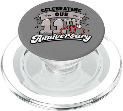 11. Hochzeitstag Wir feiern 11 Jahre Matching Gift PopSockets PopGrip für MagSafe von InGENIUS Husband & Wife Anniversary Matching Shirt