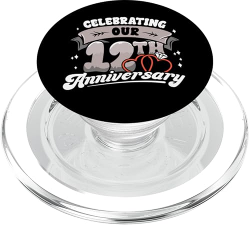 12. Hochzeitstag 12 Jahre Matching Gift feiern PopSockets PopGrip für MagSafe von InGENIUS Husband & Wife Anniversary Matching Shirt