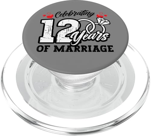 12. Hochzeitstag 12 Jahre Matching Gift feiern PopSockets PopGrip für MagSafe von InGENIUS Husband & Wife Anniversary Matching Shirt