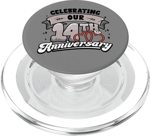 14. Hochzeitstag Feier von 14 Jahren Matching Gift PopSockets PopGrip für MagSafe von InGENIUS Husband & Wife Anniversary Matching Shirt