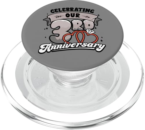 3. Hochzeitstag 3 Jahre Matching Gift feiern PopSockets PopGrip für MagSafe von InGENIUS Husband & Wife Anniversary Matching Shirt