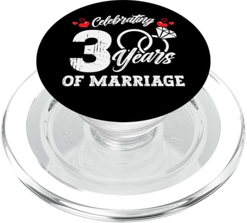 3. Hochzeitstag 3 Jahre Matching Gift feiern PopSockets PopGrip für MagSafe von InGENIUS Husband & Wife Anniversary Matching Shirt