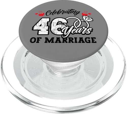 46. Hochzeitstag Feier von 46 Jahren Matching Gift PopSockets PopGrip für MagSafe von InGENIUS Husband & Wife Anniversary Matching Shirt