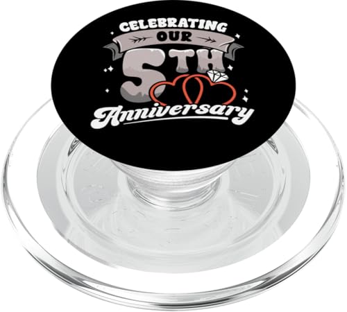 5. Hochzeitstag 5 Jahre Matching Gift feiern PopSockets PopGrip für MagSafe von InGENIUS Husband & Wife Anniversary Matching Shirt