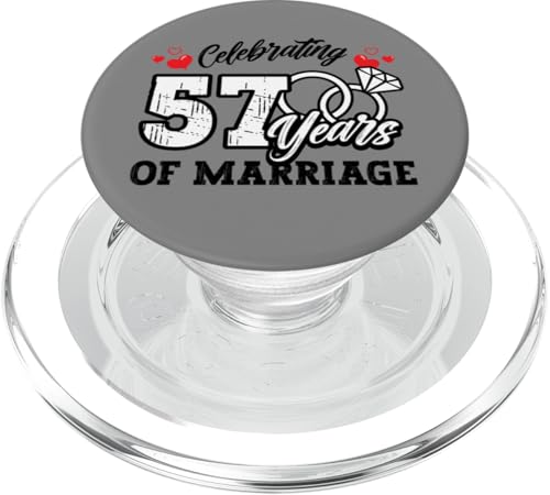 57. Hochzeitstag Feier von 57 Jahren Matching Gift PopSockets PopGrip für MagSafe von InGENIUS Husband & Wife Anniversary Matching Shirt