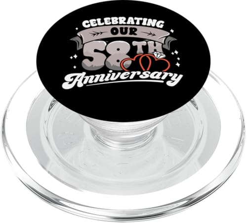 58. Hochzeitstag Feier von 58 Jahren Matching Gift PopSockets PopGrip für MagSafe von InGENIUS Husband & Wife Anniversary Matching Shirt