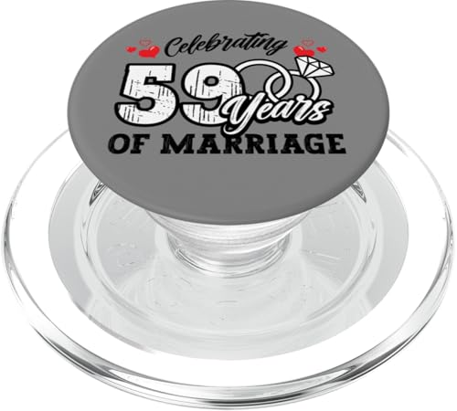 59. Hochzeitstag Wir feiern 59 Jahre Matching Gift PopSockets PopGrip für MagSafe von InGENIUS Husband & Wife Anniversary Matching Shirt