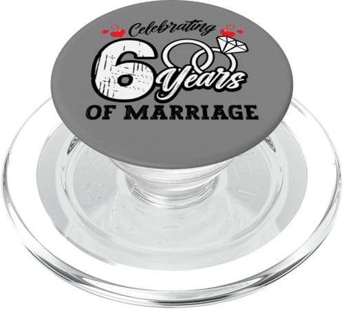 6. Hochzeitstag - 6 Jahre Matching Gift PopSockets PopGrip für MagSafe von InGENIUS Husband & Wife Anniversary Matching Shirt