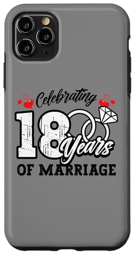 Hülle für iPhone 11 Pro Max 18. Hochzeitstag 18 Jahre Matching Gift feiern von InGENIUS Husband & Wife Anniversary Matching Shirt