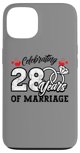 Hülle für iPhone 13 28. Hochzeitstag Wir feiern 28 Jahre Matching Gift von InGENIUS Husband & Wife Anniversary Matching Shirt