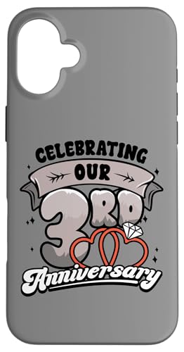 Hülle für iPhone 16 Plus 3. Hochzeitstag 3 Jahre Matching Gift feiern von InGENIUS Husband & Wife Anniversary Matching Shirt