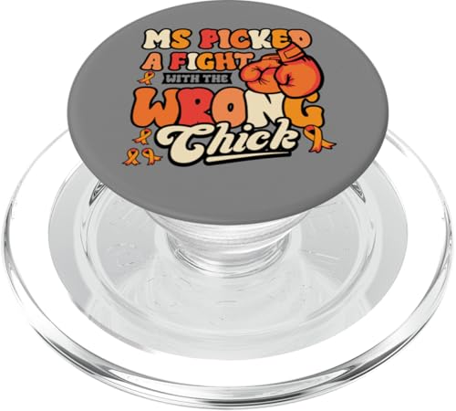 Multiple-Sklerose-Kampf Falsches Huhn Orange Ribbon PopSockets PopGrip für MagSafe von InGENIUS Multiple Sklerose Hemden & Geschenke