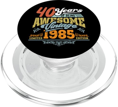 40. Geburtstag Weinlese 1985 40 Years of Being Awesome Retro PopSockets PopGrip für MagSafe von InGENIUS Vintage Geburtstagsshirts & Geschenke