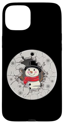 Hülle für iPhone 15 Plus Fröhliche Weihnachten Schneemann Grafik Winter Xmas von InGENIUS Weihnachts-Shirts & Geschenke