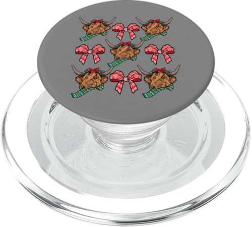 Weihnachten Coquette Bogen schottischen Hochland Kuh PopSockets PopGrip für MagSafe von InGENIUS Weihnachts-Shirts & Geschenke