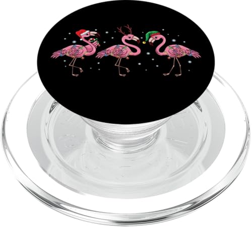 Weihnachtsbeleuchtung Rosa Flamingo Lover Weihnachtsmann Elf PopSockets PopGrip für MagSafe von InGENIUS Weihnachts-Shirts & Geschenke