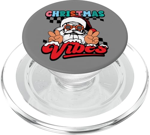 Groovy Weihnachtsmann Weihnachten Vibes Peace Sign Xmas PopSockets PopGrip für MagSafe von InGENIUS Weihnachtsshirts & Geschenke