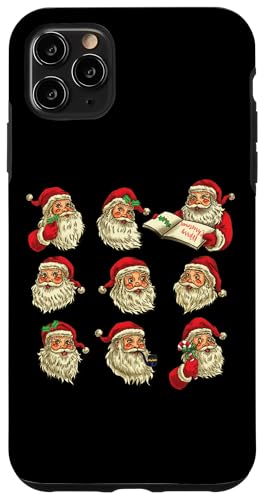 Hülle für iPhone 11 Pro Max Vintage Weihnachten Weihnachtsmann Gesichter Retro Xmas von InGENIUS Weihnachtsshirts & Geschenke